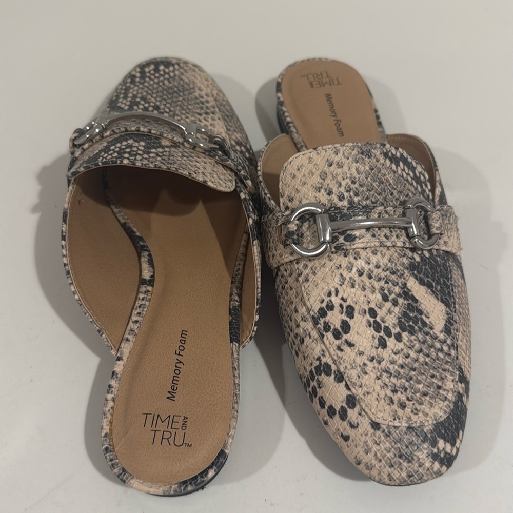 Snakeskin mules